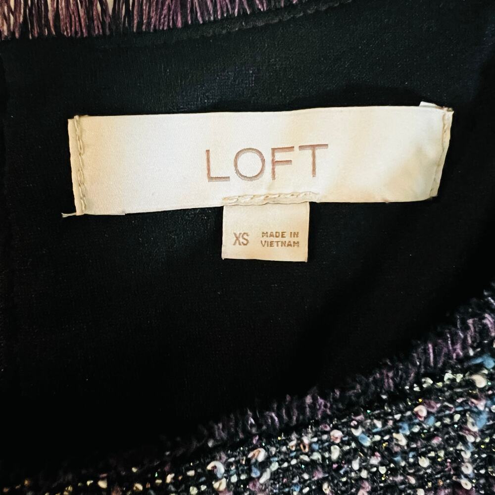 Ann Taylor Loft Tweed Drop Waist Sleeveless Dress Size XS Multicolor - Picture 5 of 8